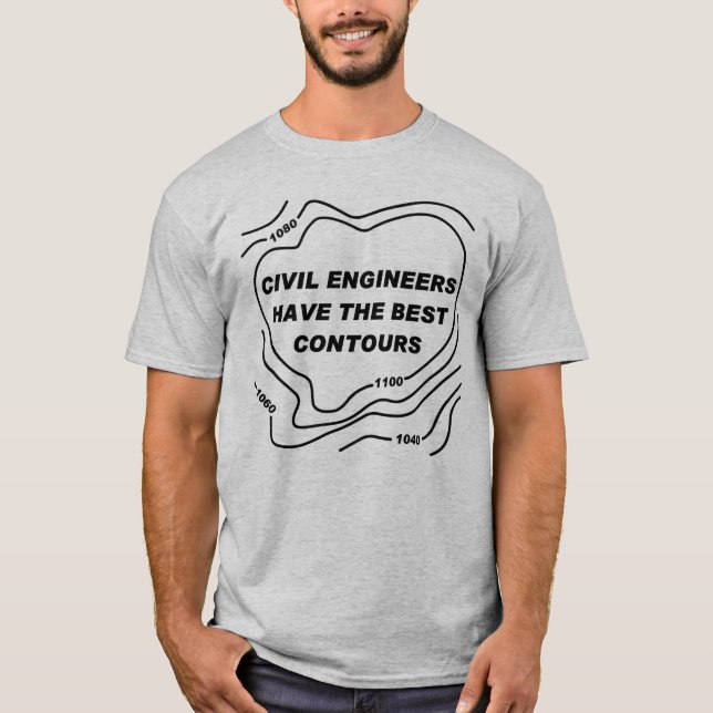 T-shirt Ingénieur Civil Meilleurs Contours (Devant)