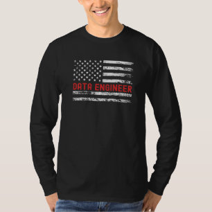 T-shirt Ingénieur de données Drapeau États-Unis Profession