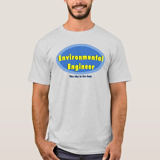 T-shirt Ingénieur de l'environnement bleu ovale (Devant)