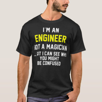 T-shirt Ingénieur Drôle Cadeau Pas Un Magicien _3