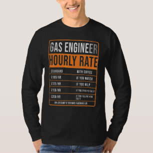 T-shirt Ingénieur du gaz Taux horaire Uk Ingénieur du chau