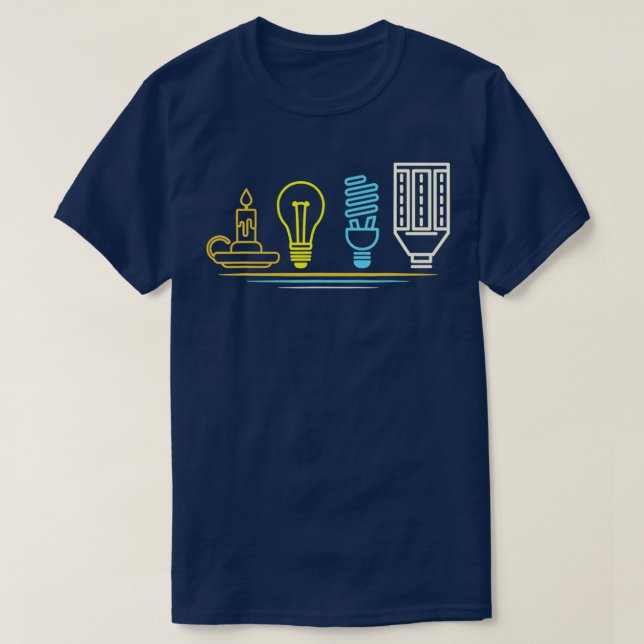 T-shirt Ingénieur électricien amusantÉlectricité d'ampoule (Design devant)