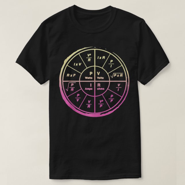 T-shirt Ingénieur électrique Ohms Law Wheel Electrician Te (Design devant)