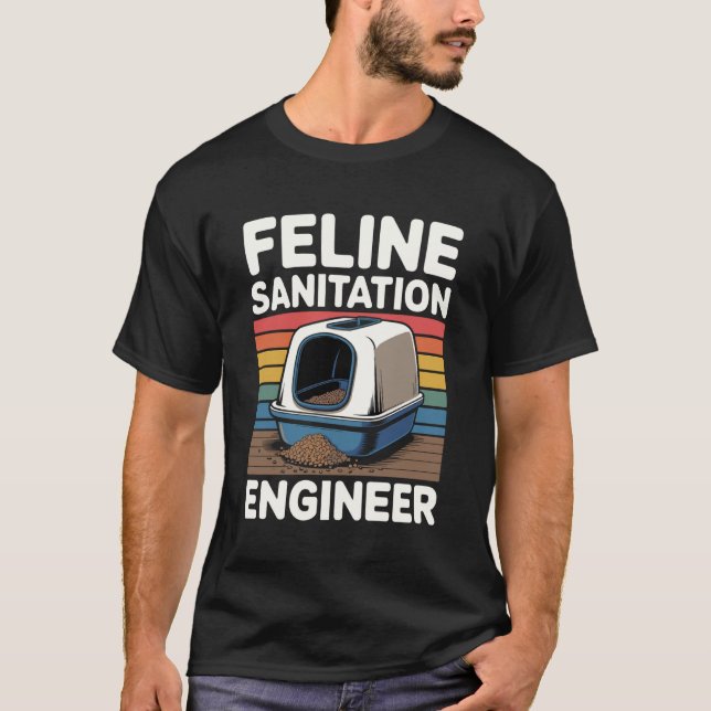 T-shirt Ingénieur en assainissement félin Amoureux de la l (Devant)