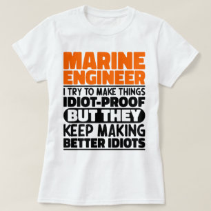 T-shirt Ingénieur En Marine, J'Essaie De Faire Des Choses 