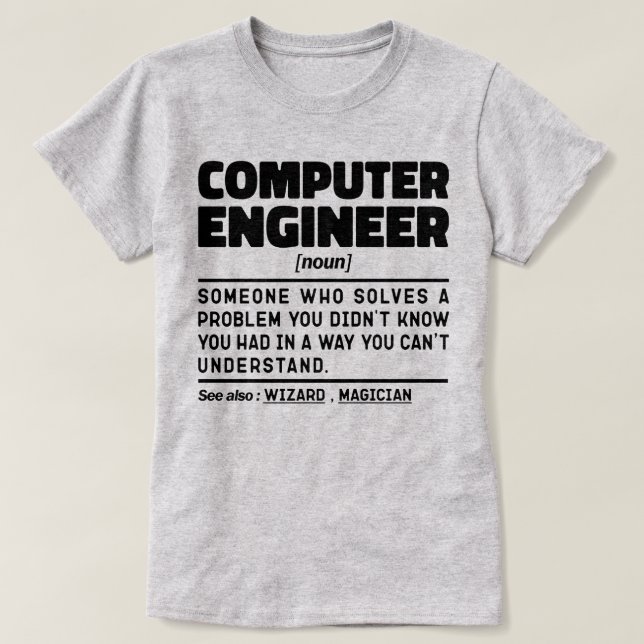 T-shirt Ingénieur informatique Noun Ingénieur Sarcastique  (Design devant)