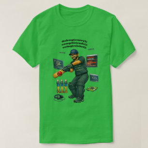 T-shirt Ingénieur logiciel indien codeur jouant au cricket