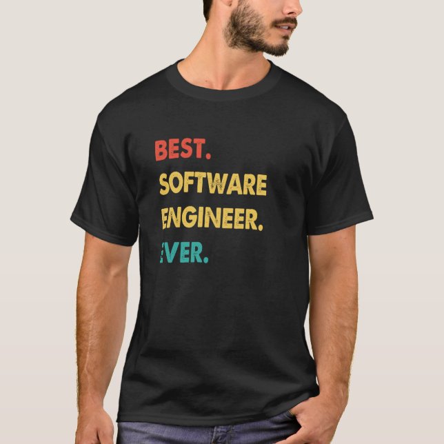 T-shirt Ingénieur logiciel Retro Meilleur ingénieur logici (Devant)