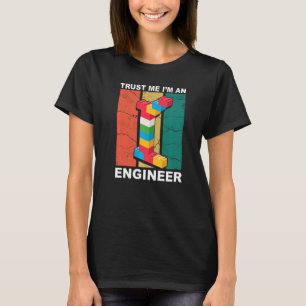 T-shirt Ingénieur Maître Constructeur Bâtiment Briques Blo
