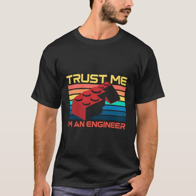 T-shirt Ingénieur Maître Constructeur Blocs Blocs Briques  (Devant)