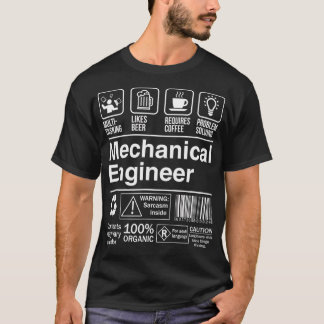 T-shirt Ingénieur mécanique Étiquette de produit - 1