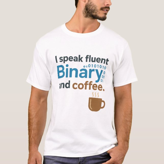 T-shirt Ingénieur, Programmeur Humour : Binary & Coffee (Devant)