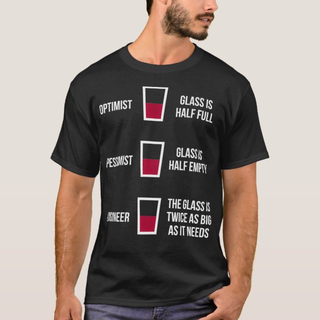 T-shirt Ingénieur Verre semi-complètement amusant Ingénier (Devant)