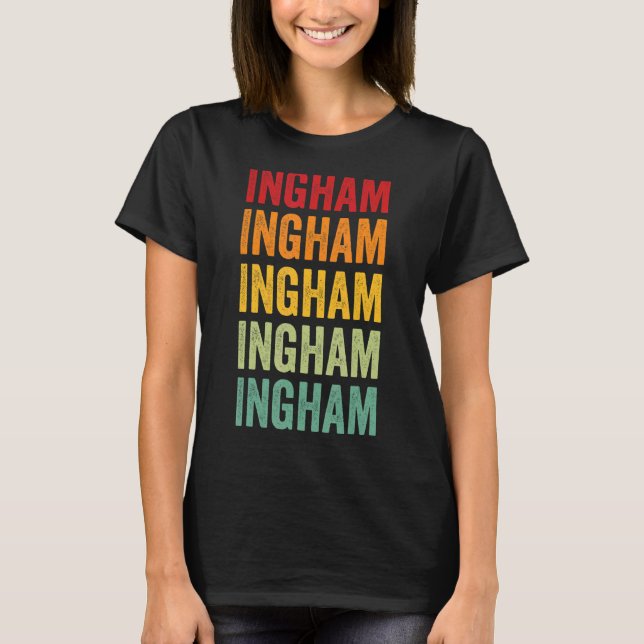 T-shirt Ingham County Michigan Rainbow Text Design (Devant)