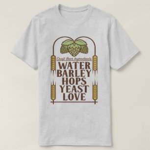 T-shirt Ingrédients de bière de métier brassant le T-sh