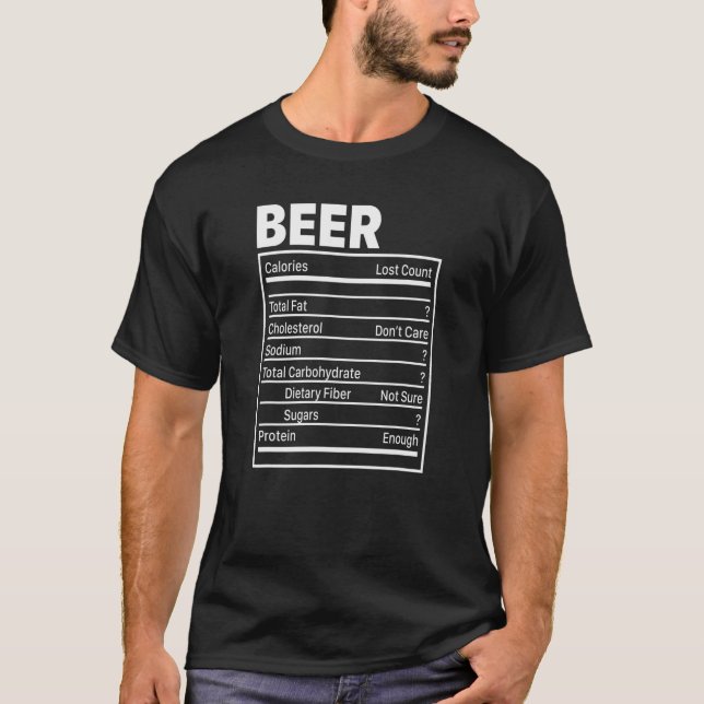 T-shirt Ingrédients nutritionnels de la bière, Drôle Thank (Devant)