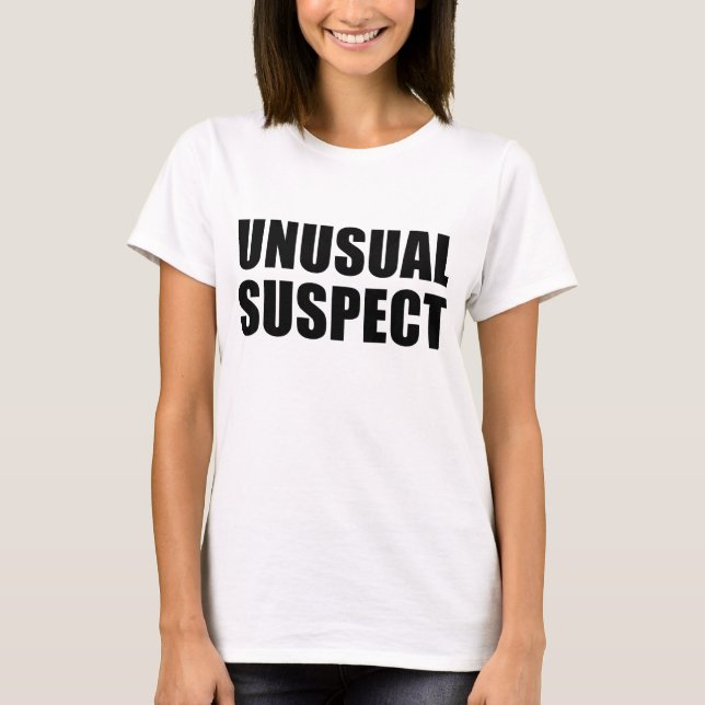 T-shirt Inhabituel Suspect Novelty Drôle Criminel Plaisant (Devant)