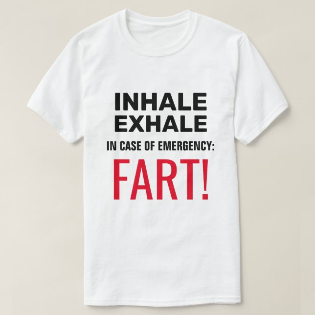 T-shirt Inhale Exhale Funny (Design devant)