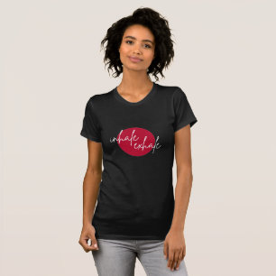 T-shirt Inhale exhale Red (police blanche)