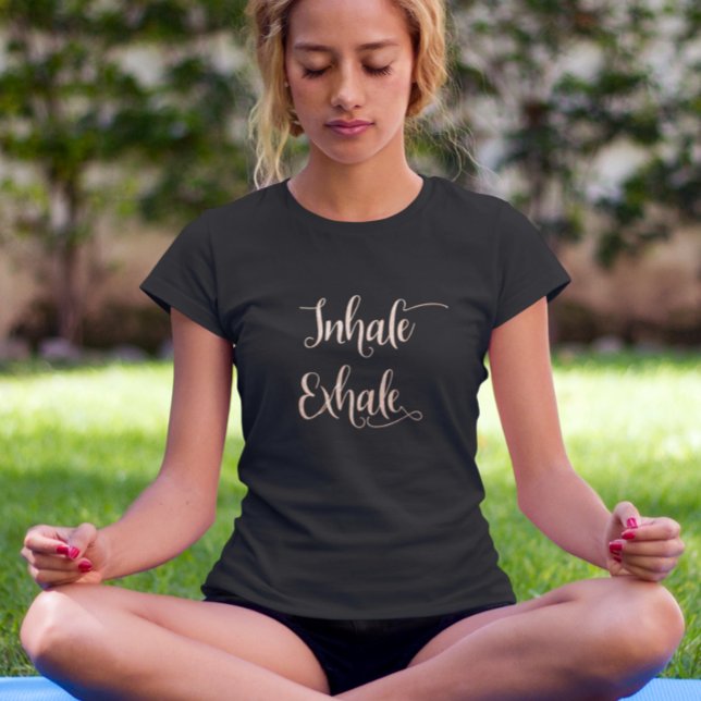T-shirt Inhale Exhale Zen Rose Gold Foil Metallic (Créateur téléchargé)