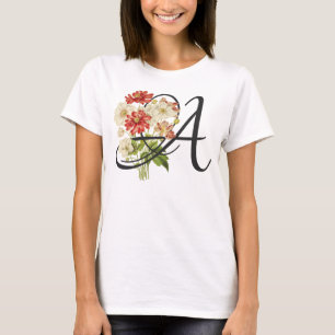 T-shirt initial A, Anémones Vintages