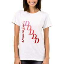 t-shirt - Initial in Shades of Red with Last Name