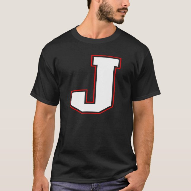 T-shirt Initial J Monogram J Letter J Capital Alphabet (Devant)