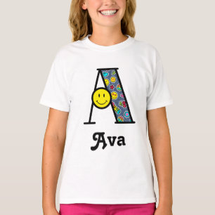 T-shirt Initiale A de chemise de fête d'anniversaire