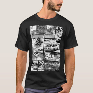 T-shirt Initiale D Racing - Manga Wall Design (Version 2) 