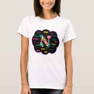 T-shirt Initiale du nom de fleur florale Nana