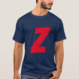 T-shirt Initiale Rouge Monogramme manuscrit Nom propre Ble