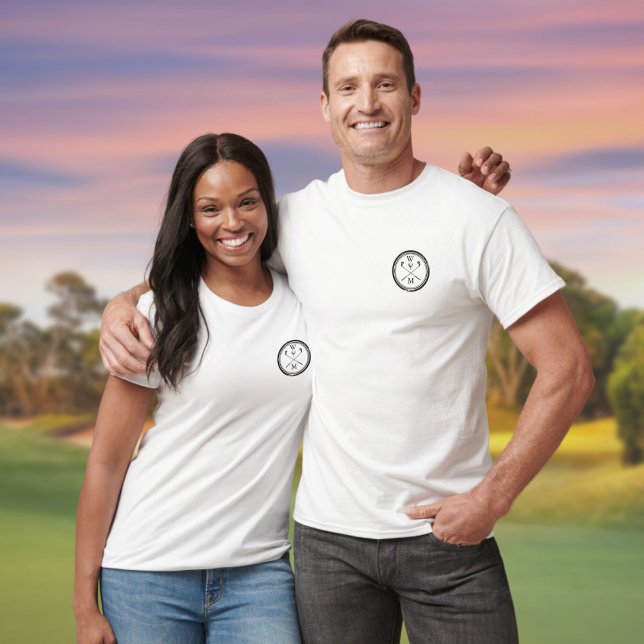 T-shirt Initiales de monogramme Golf classique (Monogram Initials Classic Golf T-Shirt)