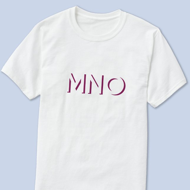 T-shirt Initiales Monogrammes modernes ombre portée (Monogram initials drop shadow personalized t-shirt)