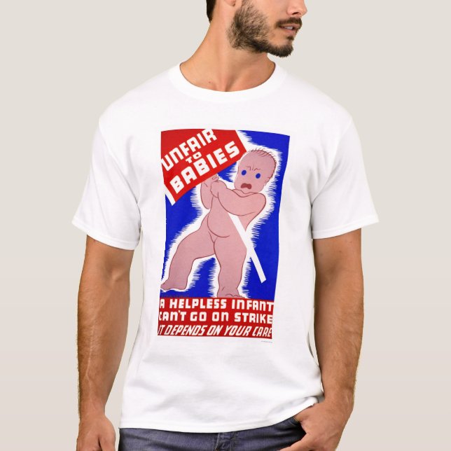 T-shirt Injuste aux bébés WPA 1938 (Devant)