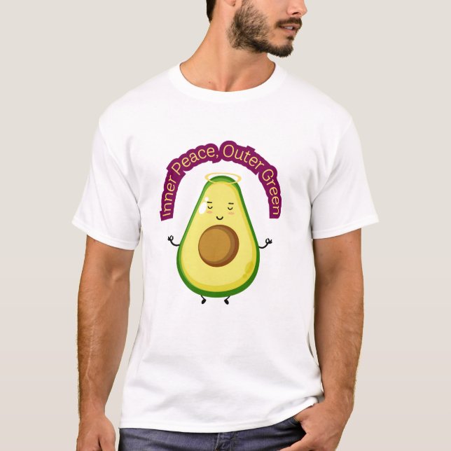 T-shirt "Inner Peace Outer Green - Mignonne méditation Avo (Devant)