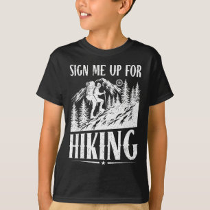 T-shirt Inscrivez-vous pour randonnée montagne sentier sac