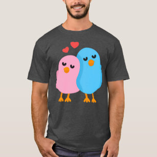 T-shirt Inséparables bleu et rose