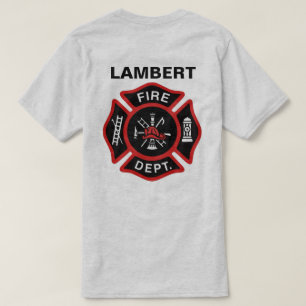 T-shirt Insigne du service d'incendie avec nom