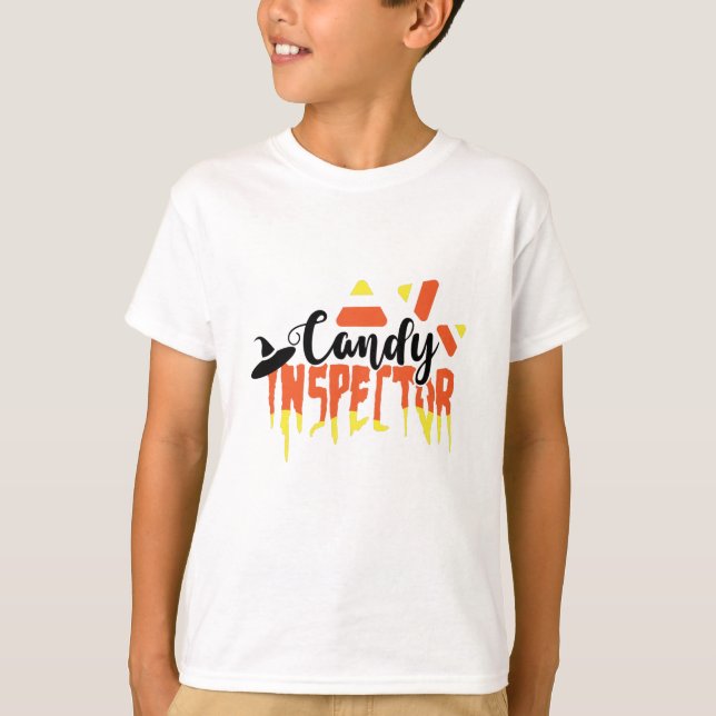 T-shirt Inspecteur de bonbons Funny Halloween mignonne (Devant)