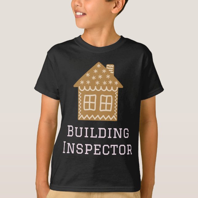 T-shirt Inspecteur du bâtiment Fun Gingerbread Maison Déco (Devant)