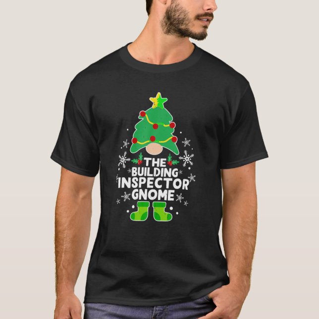 T-shirt Inspecteur du bâtiment Gnome Xmas Famille de vacan (Devant)