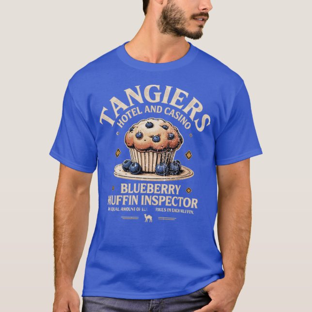 T-shirt Inspecteur du muffin de bleuets de Tanger (Devant)