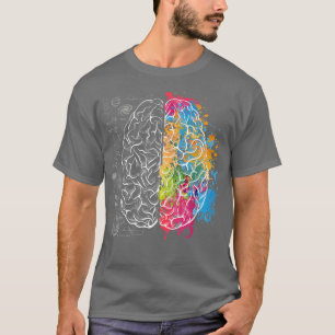 T-shirt Inspiration Colorful Cerveau Science & Art Chemise