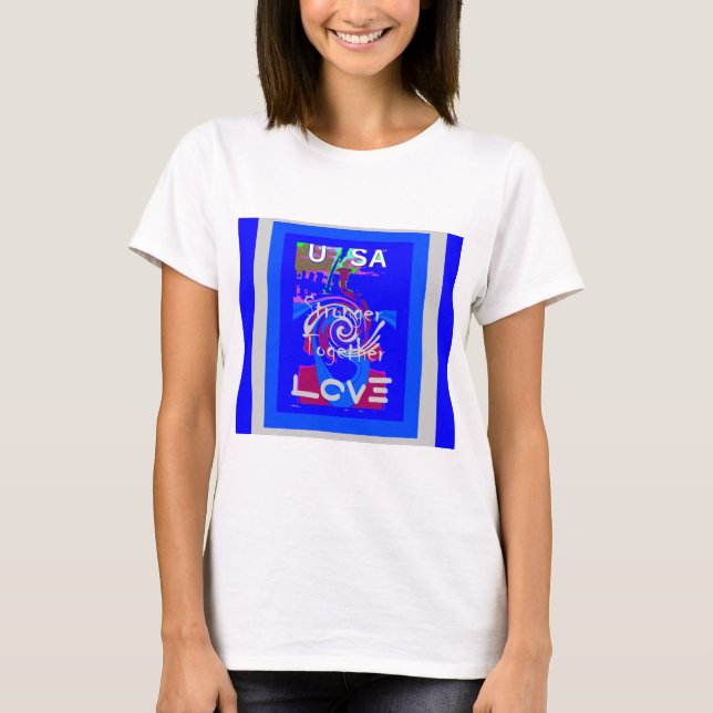 T-shirt Inspiration USA Nous Sommes Forts Ensemble Avec Am (Devant)
