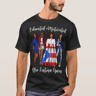 T-shirt Inspirer Afro Latina Queen Puerto Rico femmes Ri