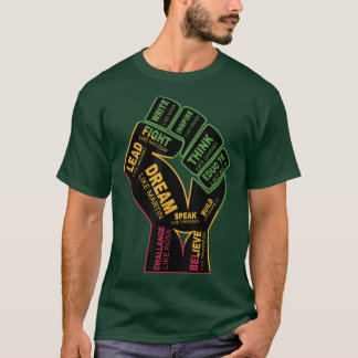 T-shirt Inspirer les leaders noirs Poing de puissance main