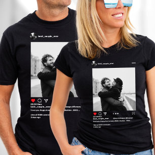 T-shirt Instagram moderne Couples Photo Best Couple Jamais
