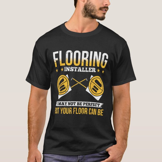 T-shirt Installateur De Planchers Pour Tapis D'Installateu (Devant)