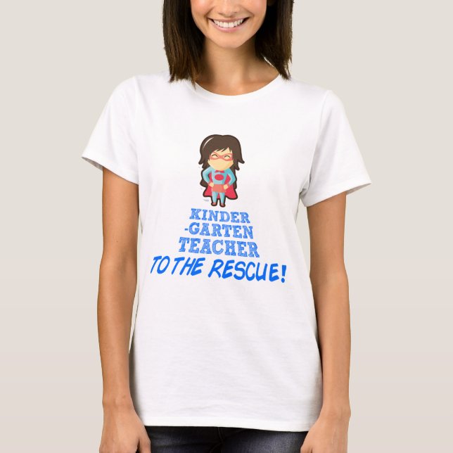 T-shirt Institutrice gardienne, professeur de superhéros (Devant)