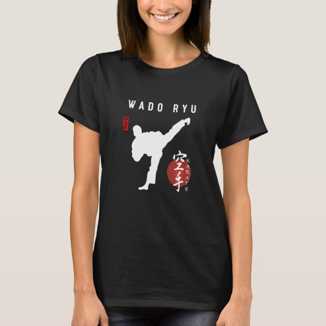 T-shirt Instructeur de karaté Wado Ryu Kanji Calligra japo (Devant)